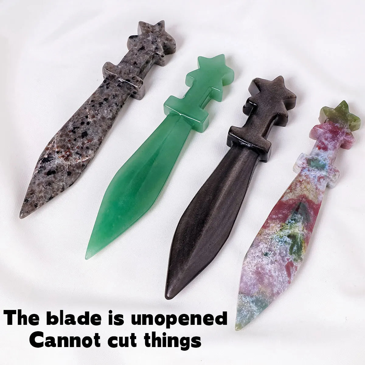 1PC Natural Crystal  Amethyst Dagger Original Stone Model Knife Polishing Unbladed Knife Model Crystal Crafts Crafts Witch