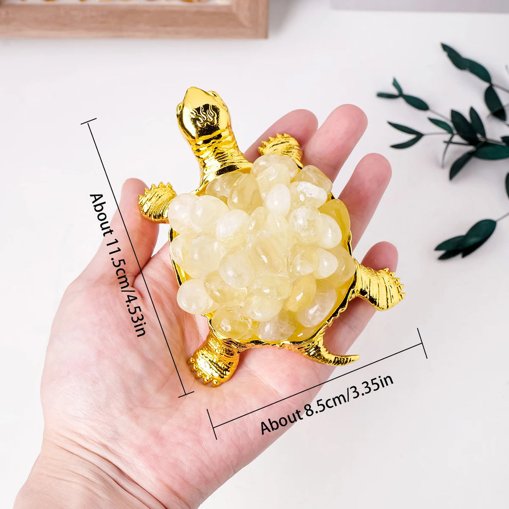 1PC Natural Crystal Animal Figurines Tortoise Turtle Crystal Rolling Stone Handmade Ornaments Garden Home Decoration Crafts