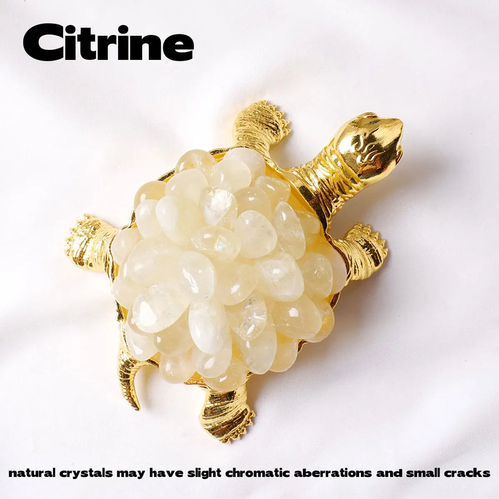 1PC Natural Crystal Animal Figurines Tortoise Turtle Crystal Rolling Stone Handmade Ornaments Garden Home Decoration Crafts