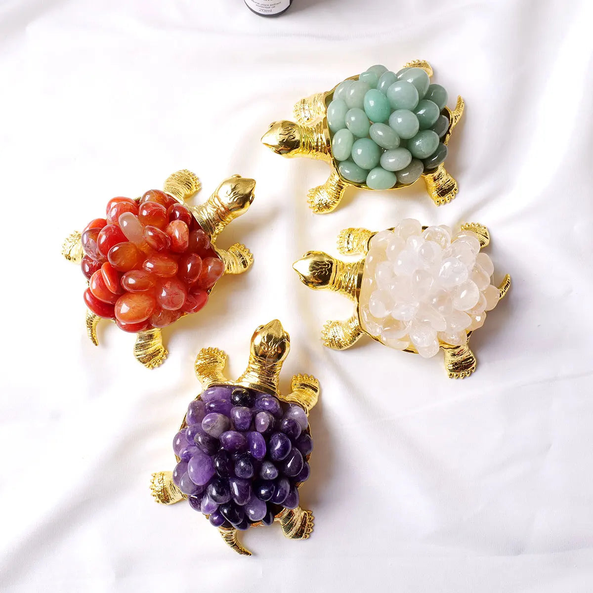 1PC Natural Crystal Animal Figurines Tortoise Turtle Crystal Rolling Stone Handmade Ornaments Garden Home Decoration Crafts