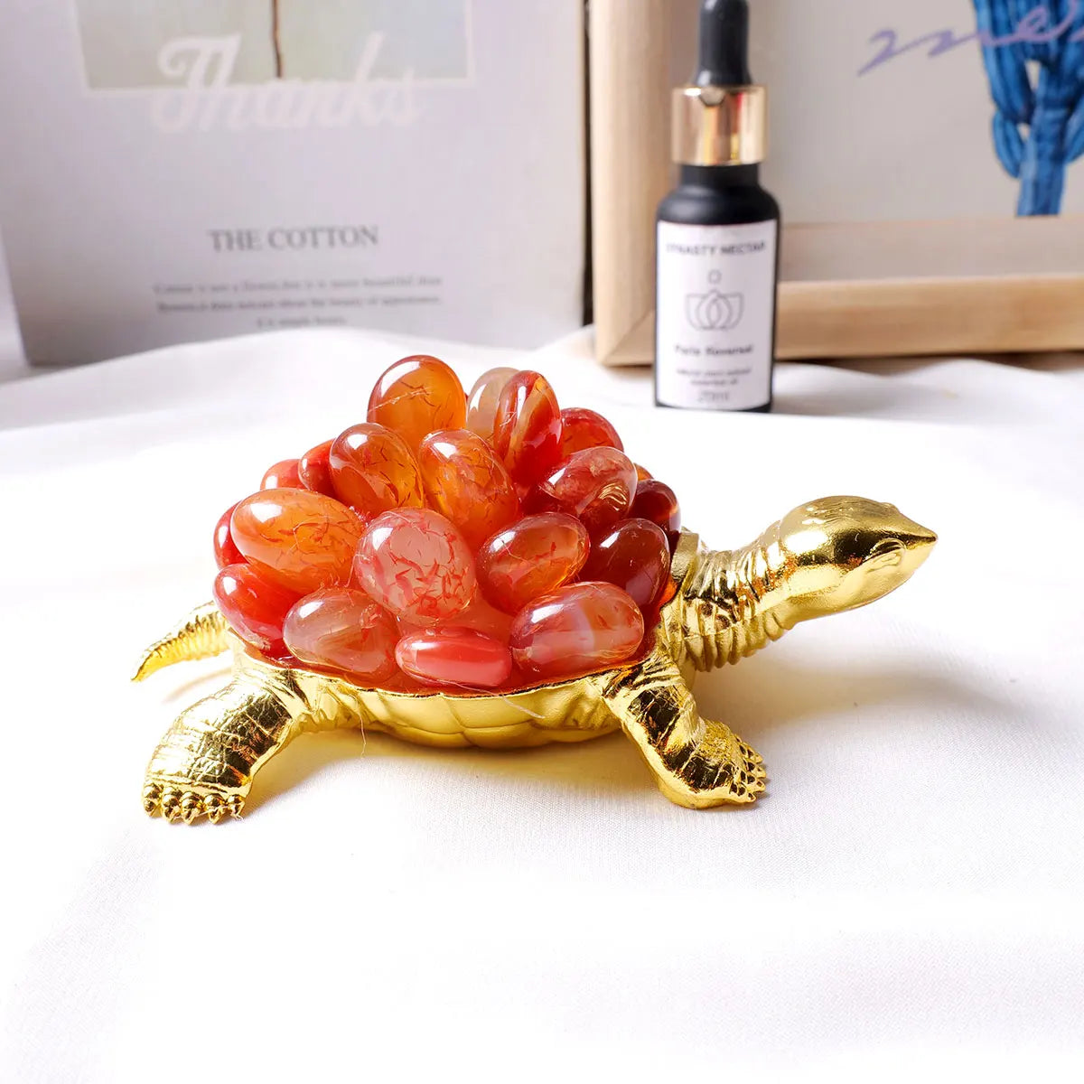 1PC Natural Crystal Animal Figurines Tortoise Turtle Crystal Rolling Stone Handmade Ornaments Garden Home Decoration Crafts