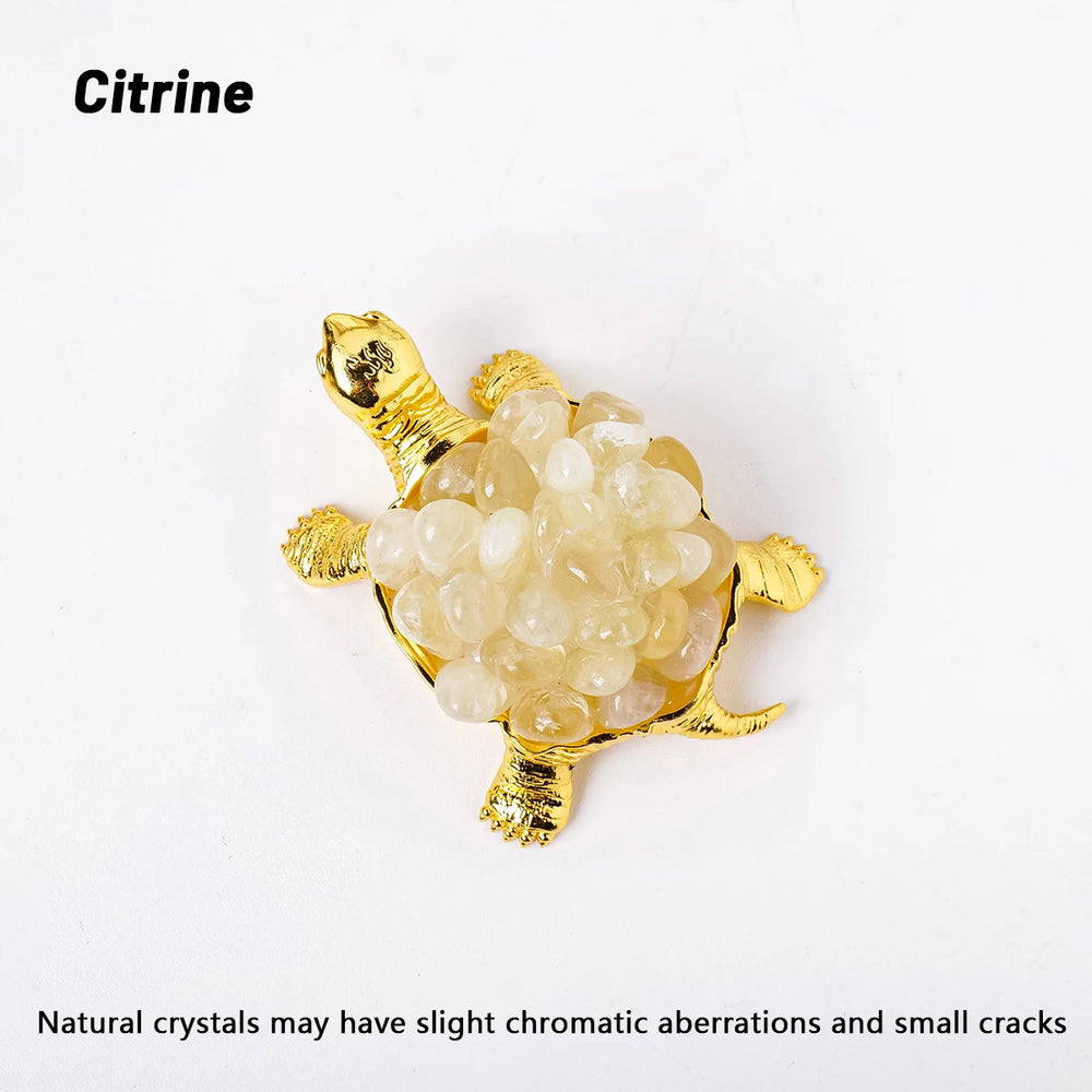 1PC Natural Crystal Animal Figurines Tortoise Turtle Crystal Rolling Stone Handmade Ornaments Garden Home Decoration Crafts