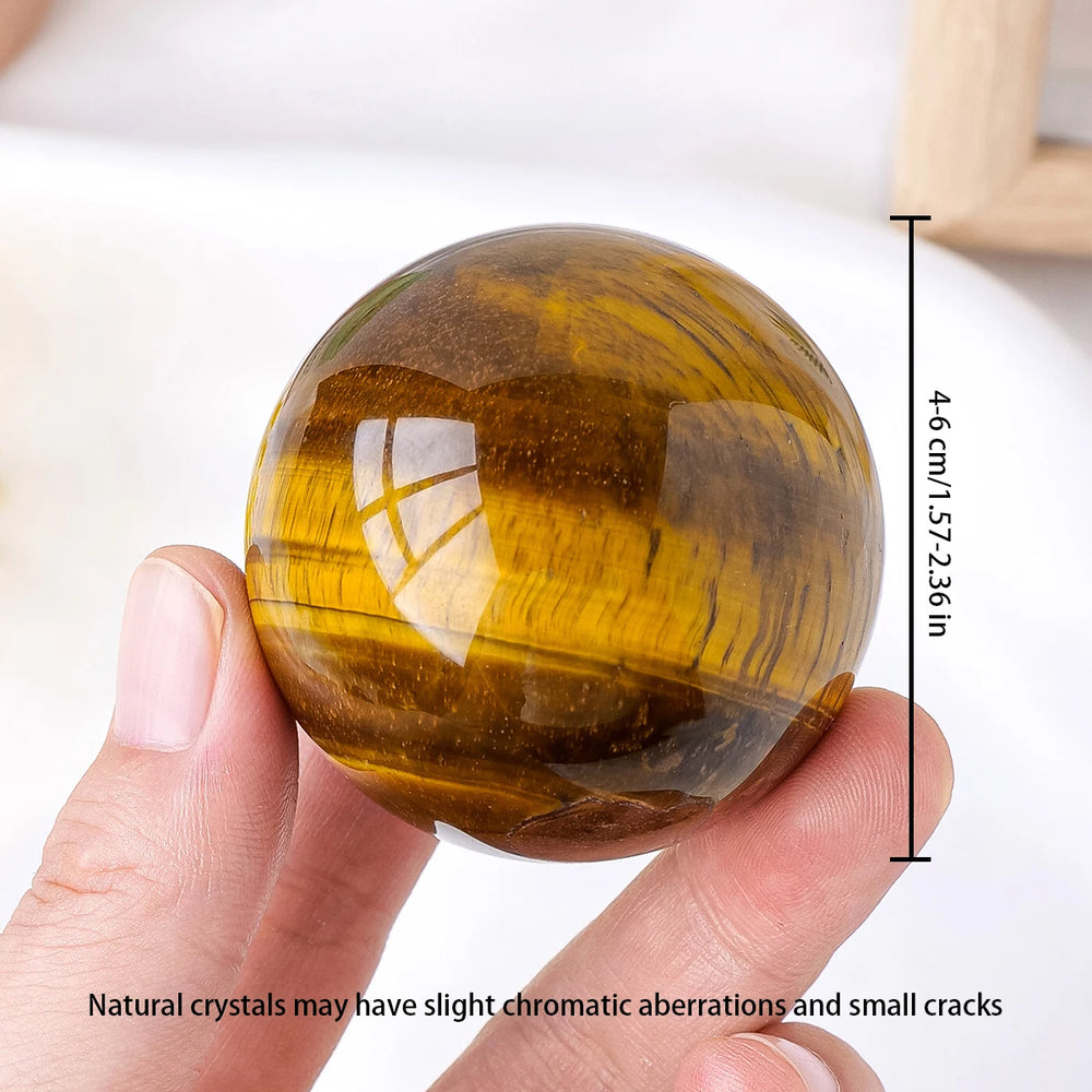 1PC Natural Crystal Ball Yellow Tiger Eye Stone Ball Magic Sphere Reiki Healing Stone Home Decoration Exquisite Gifts Souvenirs