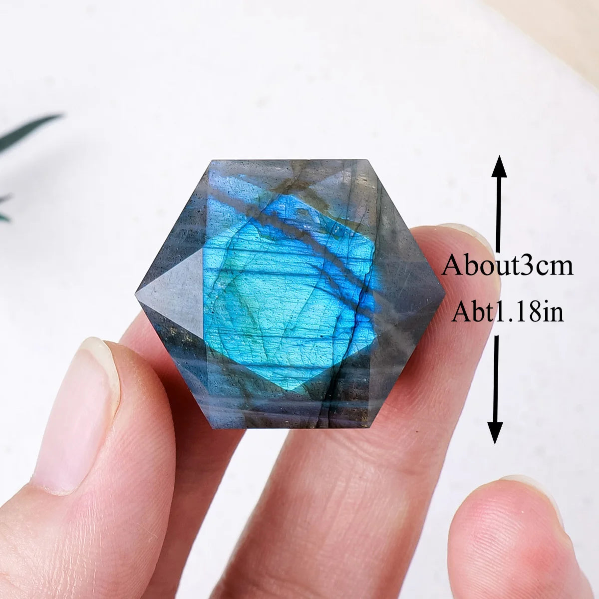 1PC Natural Crystal Blue Labradorite Carving Plane Six Pointed Star Crystal Carving For Home Ornament Energy Collection