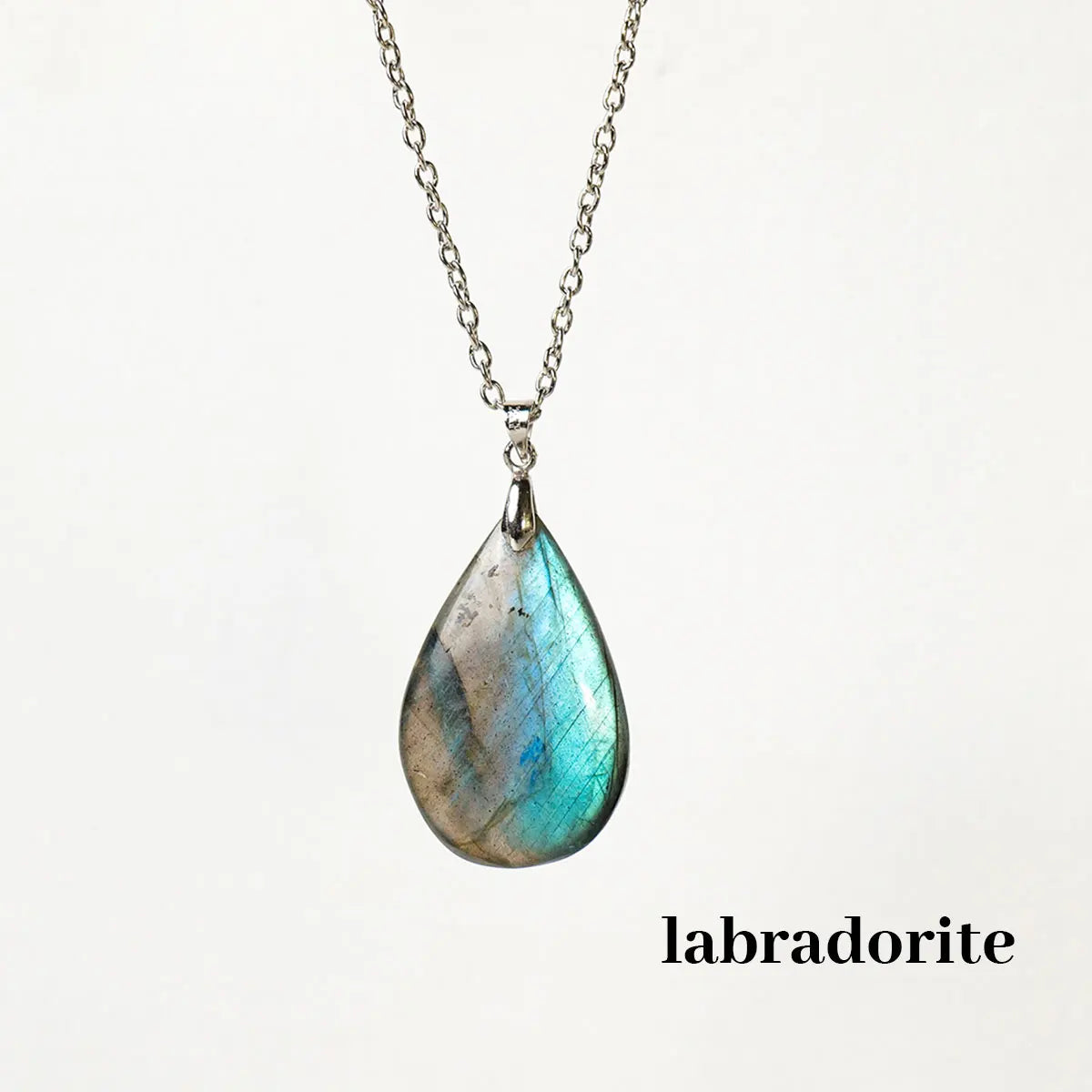 1PC Natural Crystal Blue Labradorite Pendant DIY Jewelry Moonstone Necklace Women Clavicle Chain Jewelry Gifts