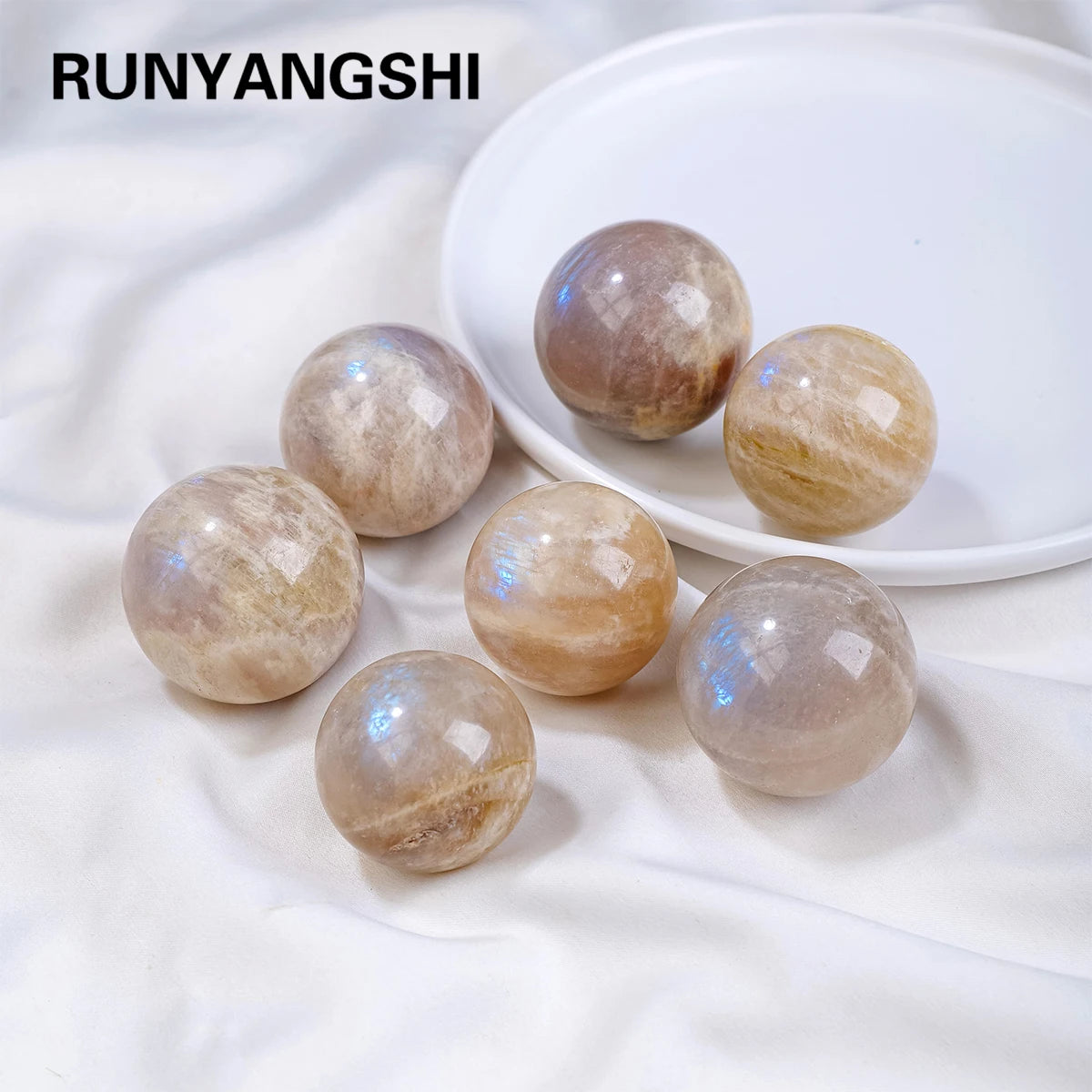 1PC Natural Crystal Blue Moonstone Ball Massaging Ball Reiki Healing Stone Home Decoration Exquisite Gifts Souvenirs Gift