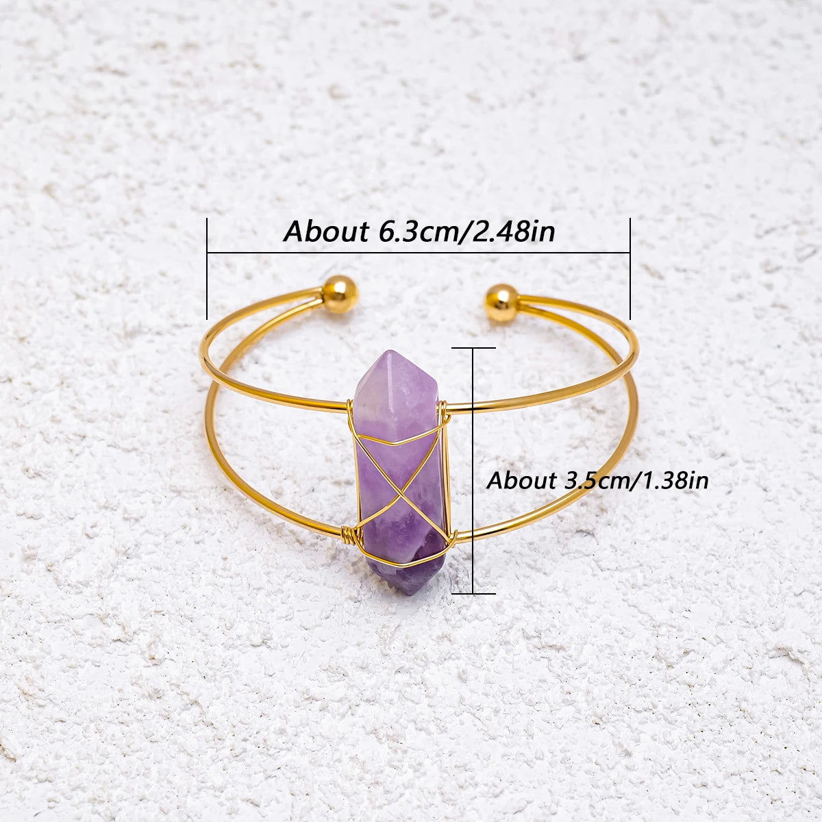 1PC Natural Crystal Bracelet Healing Double Point Bracelet for Women Protection Bracelet Yoga Reiki Chakras Meditation