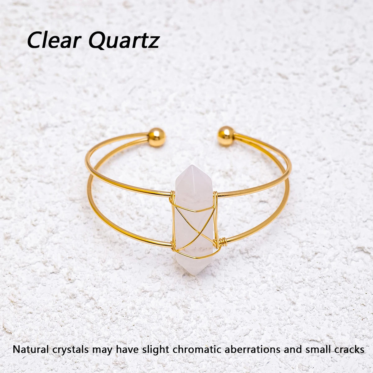 1PC Natural Crystal Bracelet Healing Double Point Bracelet for Women Protection Bracelet Yoga Reiki Chakras Meditation