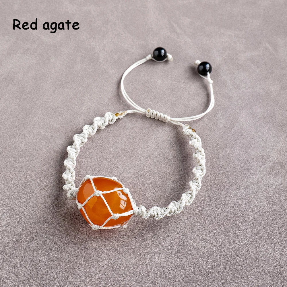 1PC Natural Crystal Bracelet Healing Polished Stone Bracelet for Women Protection Bracelet Yoga Reiki Chakras Meditation