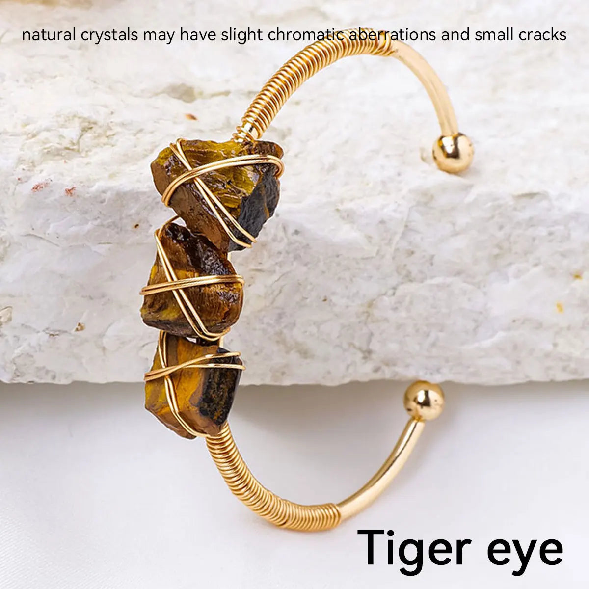 1PC Natural Crystal Bracelet Healing Raw Stone Bracelet for Women Protection Bracelet Yoga Reiki Chakras Meditation