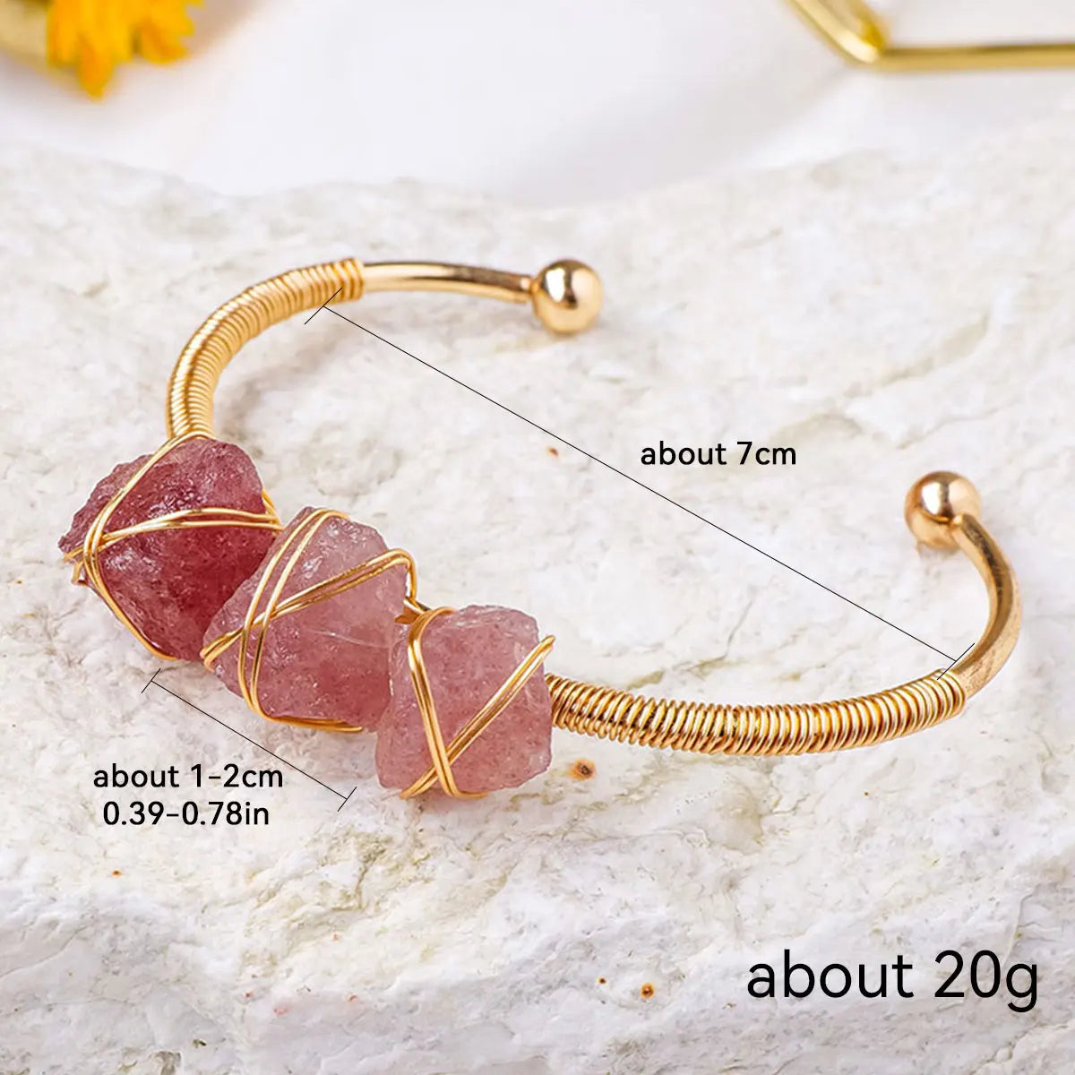 1PC Natural Crystal Bracelet Healing Raw Stone Bracelet for Women Protection Bracelet Yoga Reiki Chakras Meditation