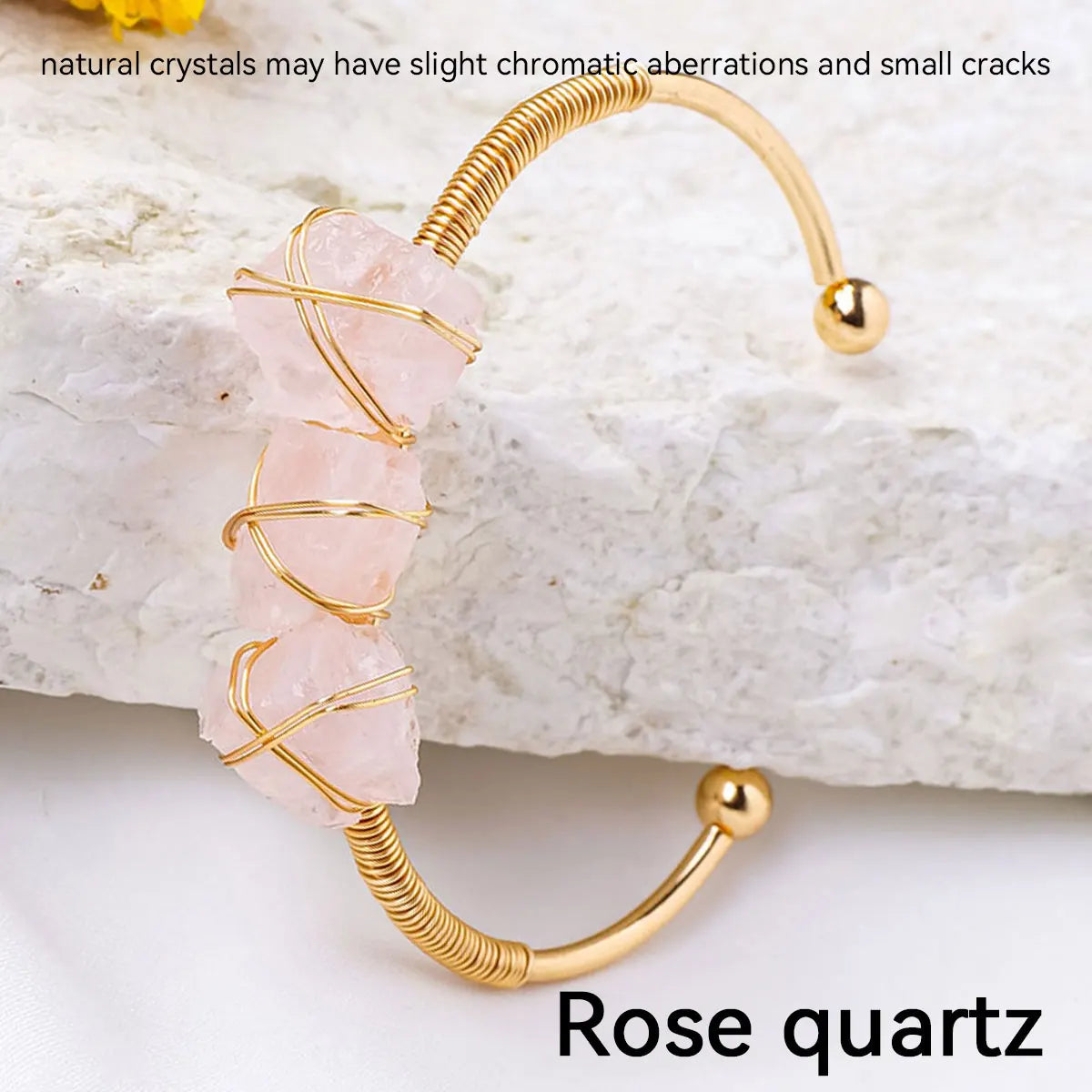 1PC Natural Crystal Bracelet Healing Raw Stone Bracelet for Women Protection Bracelet Yoga Reiki Chakras Meditation