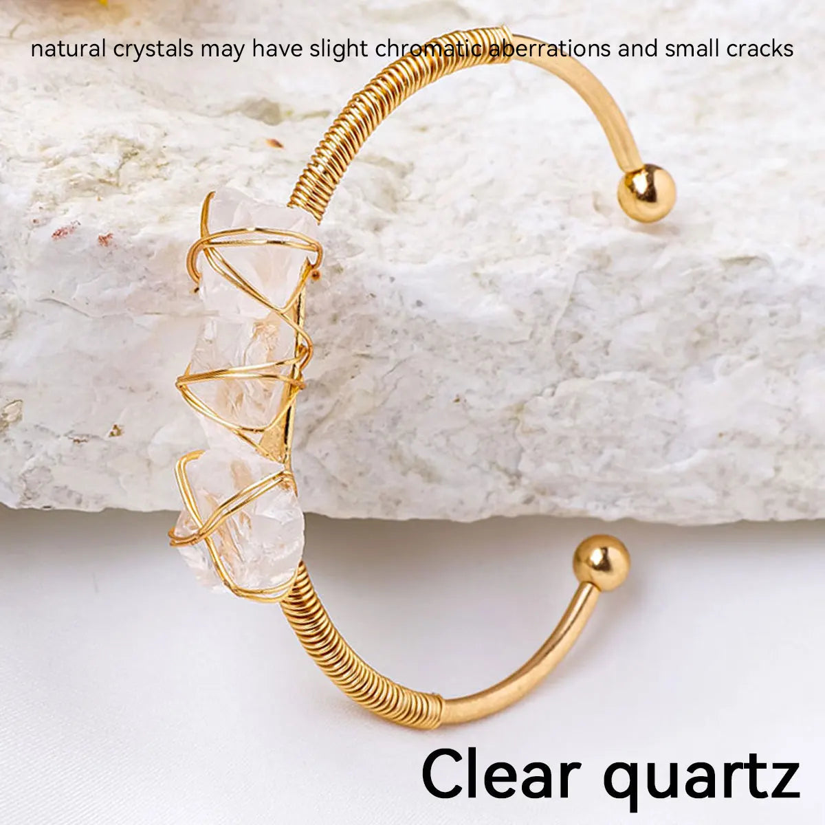 1PC Natural Crystal Bracelet Healing Raw Stone Bracelet for Women Protection Bracelet Yoga Reiki Chakras Meditation