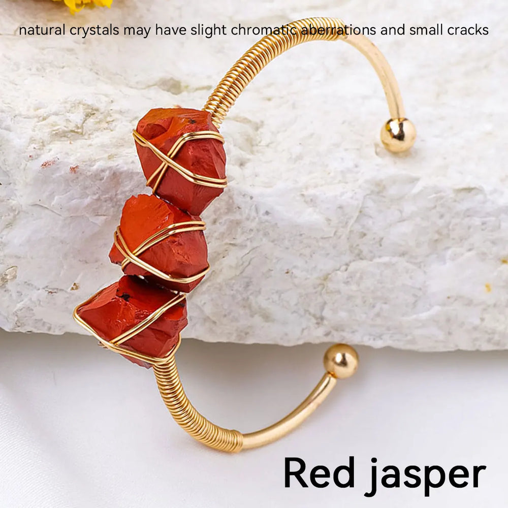 1PC Natural Crystal Bracelet Healing Raw Stone Bracelet for Women Protection Bracelet Yoga Reiki Chakras Meditation