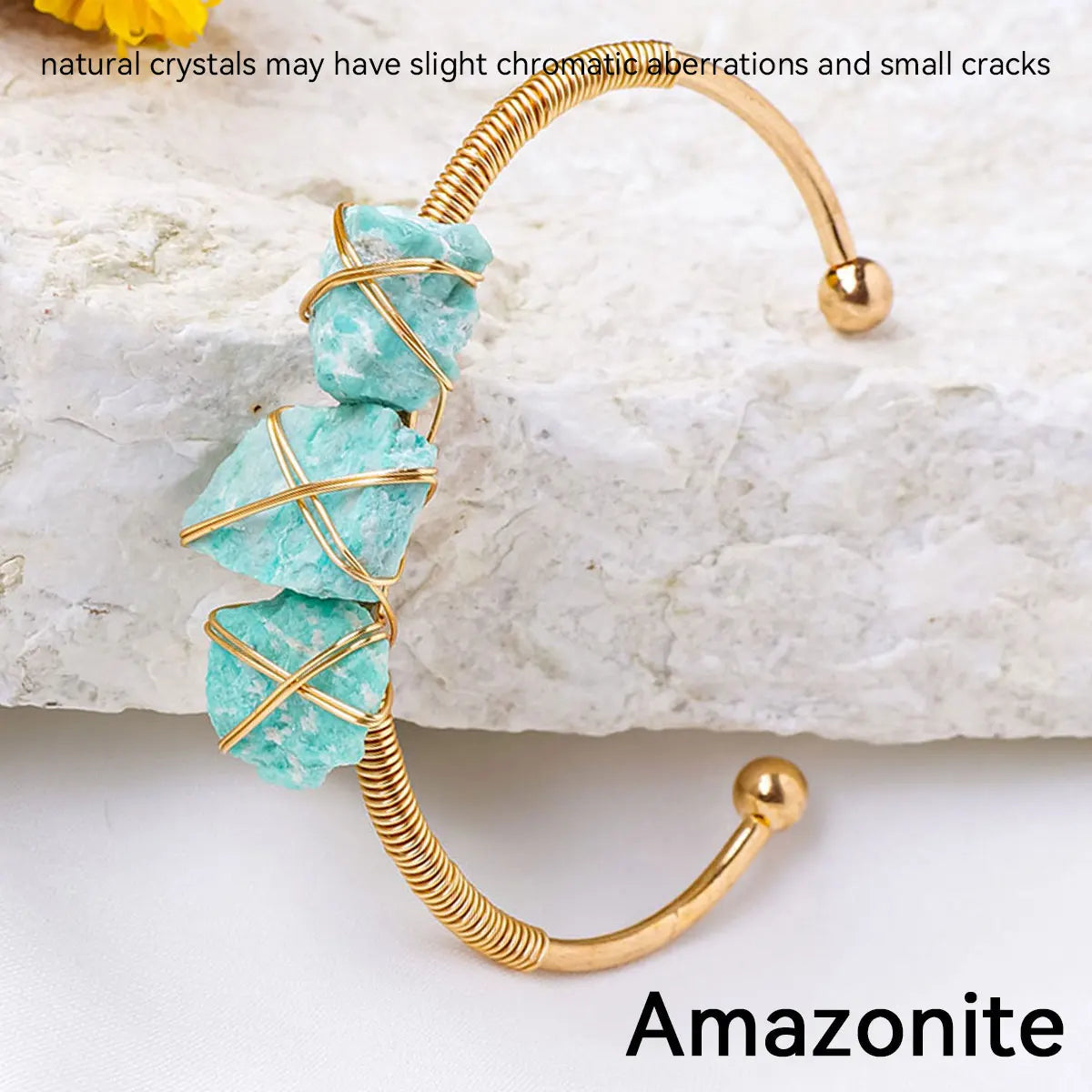 1PC Natural Crystal Bracelet Healing Raw Stone Bracelet for Women Protection Bracelet Yoga Reiki Chakras Meditation