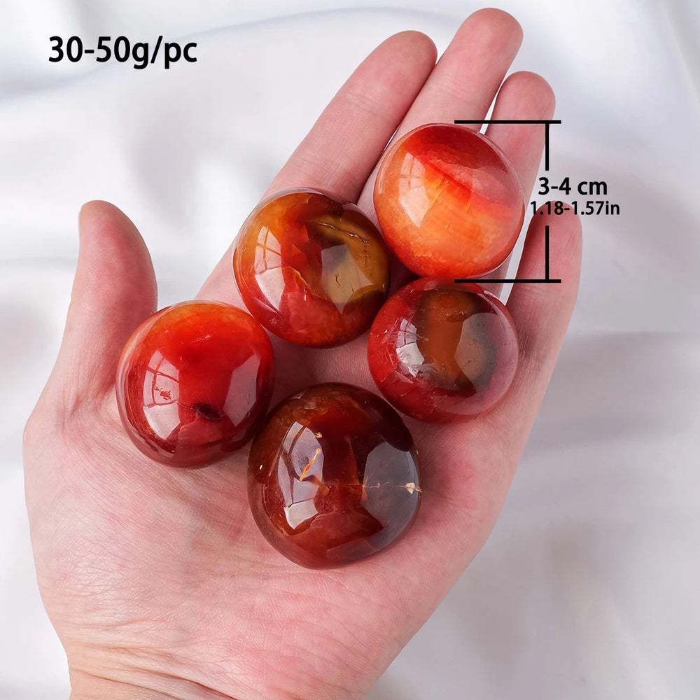 1PC Natural Crystal Carnelian Tumble Stone Healing Crystal Hand Play Home Decoration Desktop Ornament