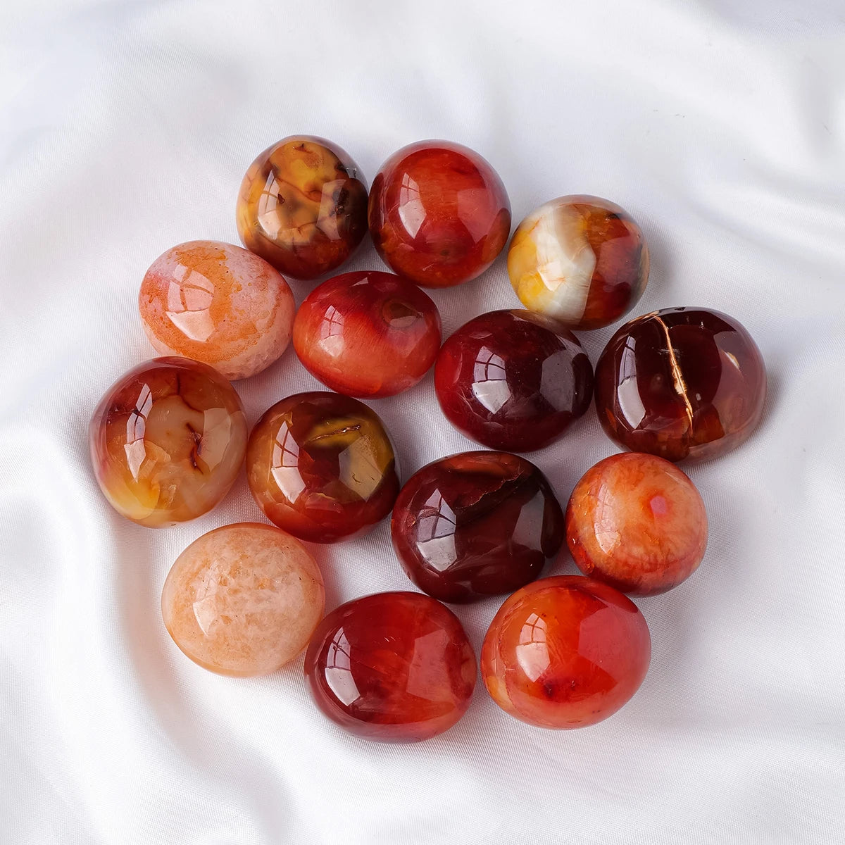 1PC Natural Crystal Carnelian Tumble Stone Healing Crystal Hand Play Home Decoration Desktop Ornament