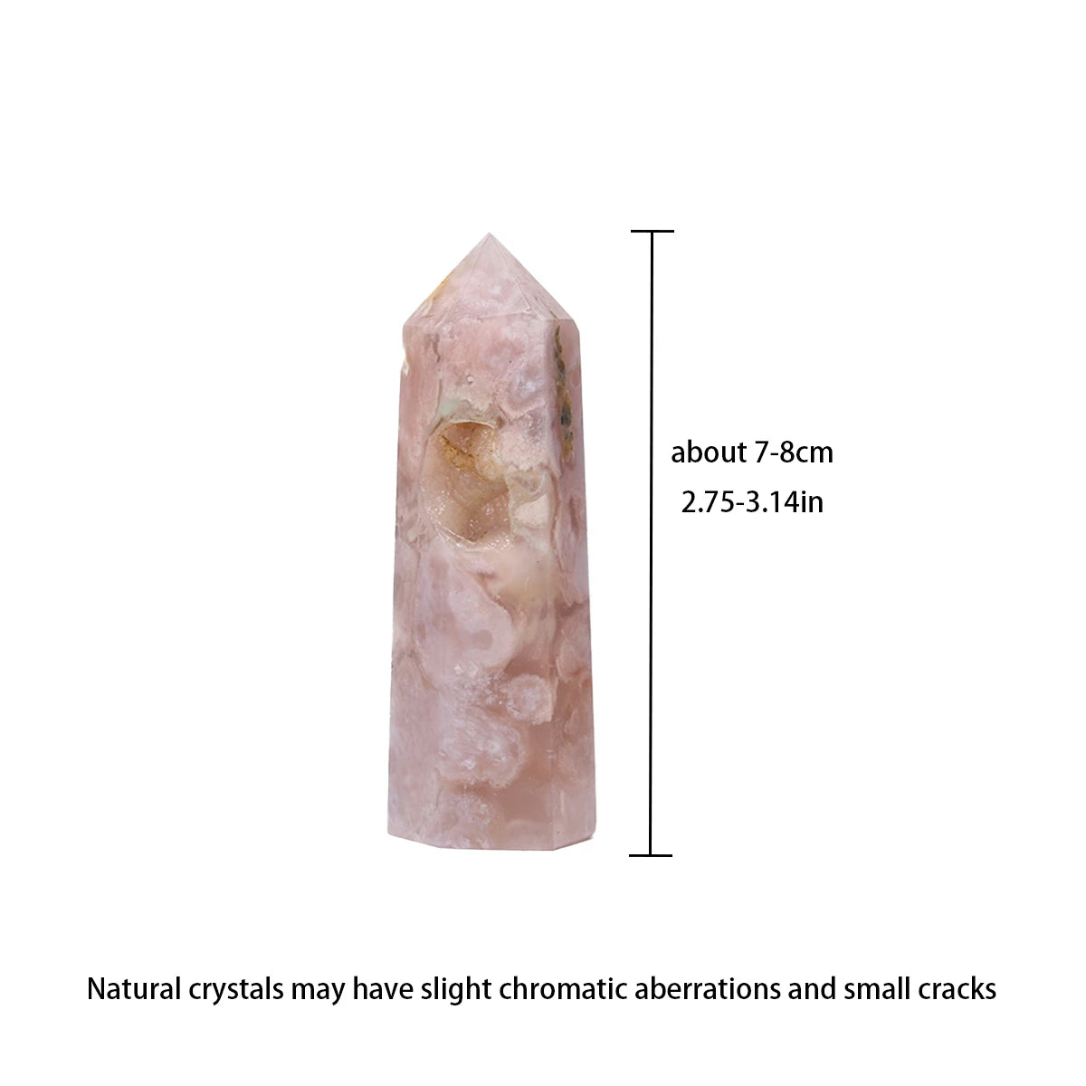 1PC Natural Crystal Cherry agate Point Healing Crystal Quartz Tower Healing Wand Stone Meditation Stone Energy Gem Home Decor