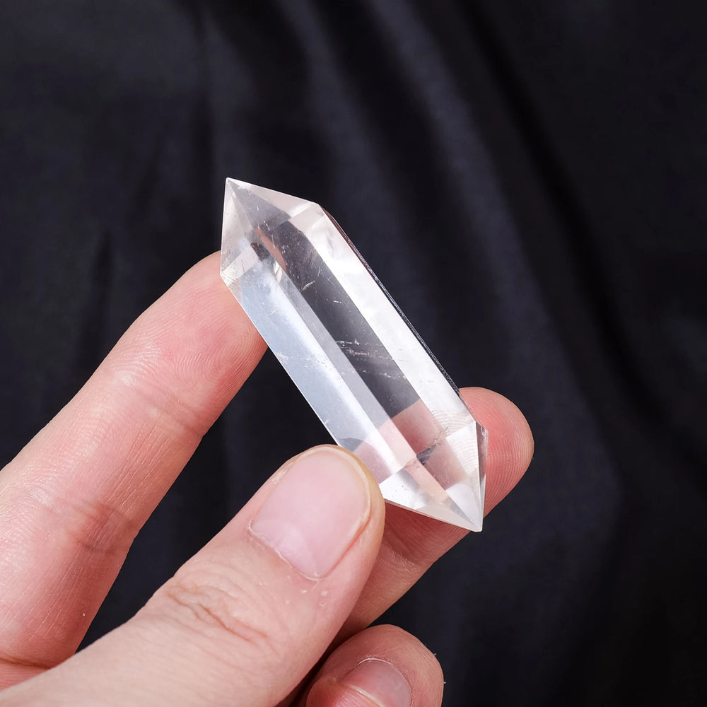 1PC Natural Crystal Clear Quartz Clear Quartz Crystal Double Point Wand Healing Stone Energy Quartz Home Decoration