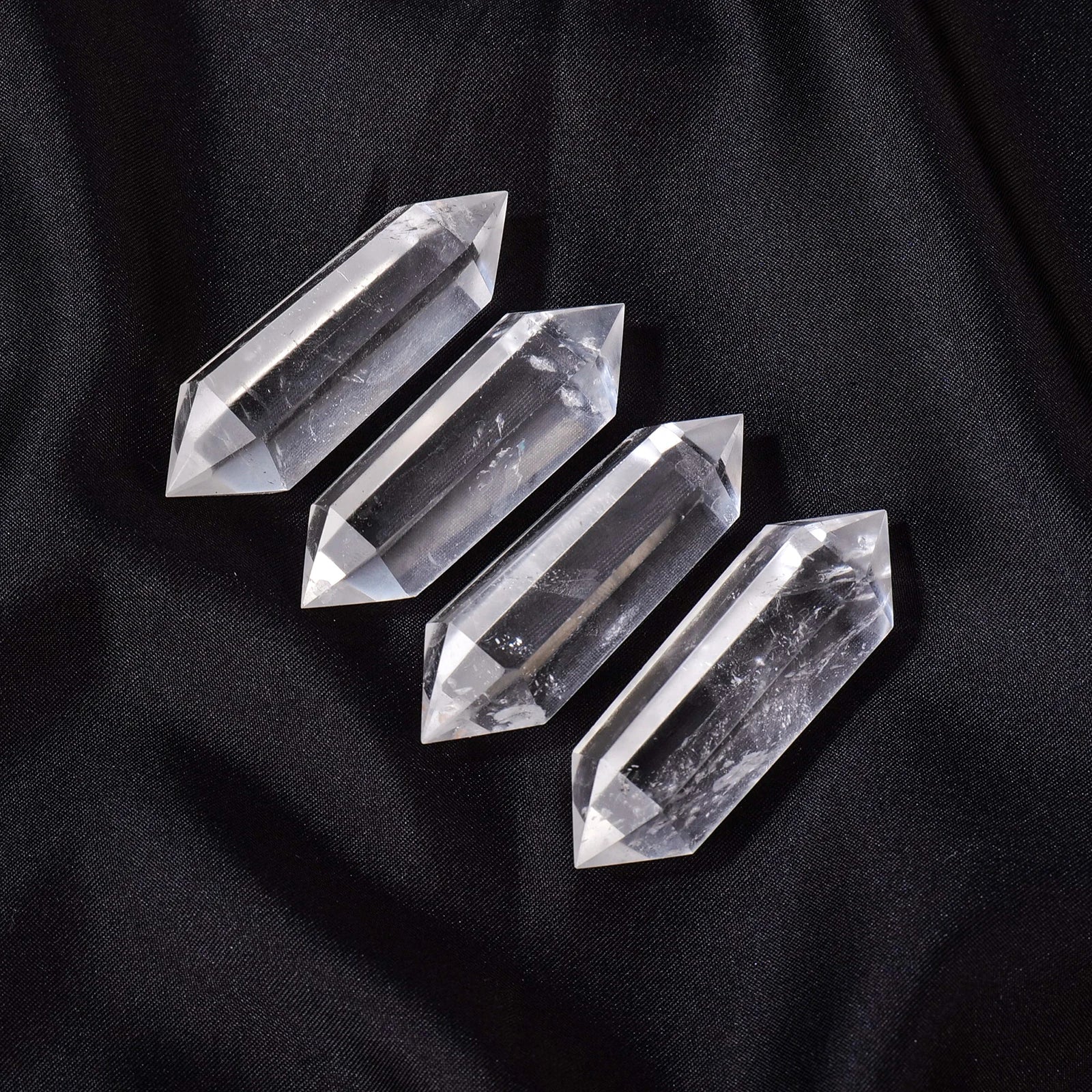 1PC Natural Crystal Clear Quartz Clear Quartz Crystal Double Point Wand Healing Stone Energy Quartz Home Decoration