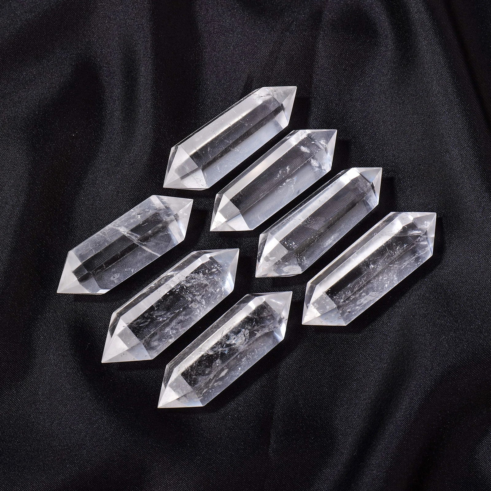 1PC Natural Crystal Clear Quartz Clear Quartz Crystal Double Point Wand Healing Stone Energy Quartz Home Decoration