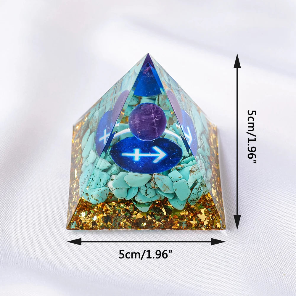 1PC Natural Crystal Energy Generator Pyramid Reiki Healing Chakra Resin Pyramid Meditation Tool Room Decor For Constellation