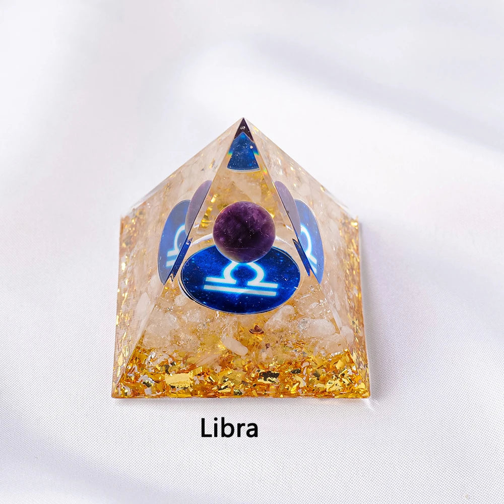 1PC Natural Crystal Energy Generator Pyramid Reiki Healing Chakra Resin Pyramid Meditation Tool Room Decor For Constellation