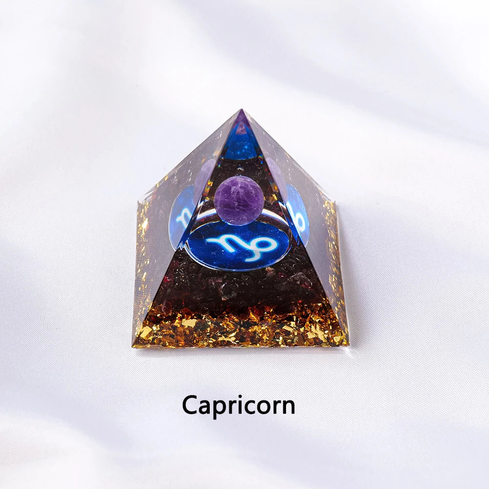 1PC Natural Crystal Energy Generator Pyramid Reiki Healing Chakra Resin Pyramid Meditation Tool Room Decor For Constellation