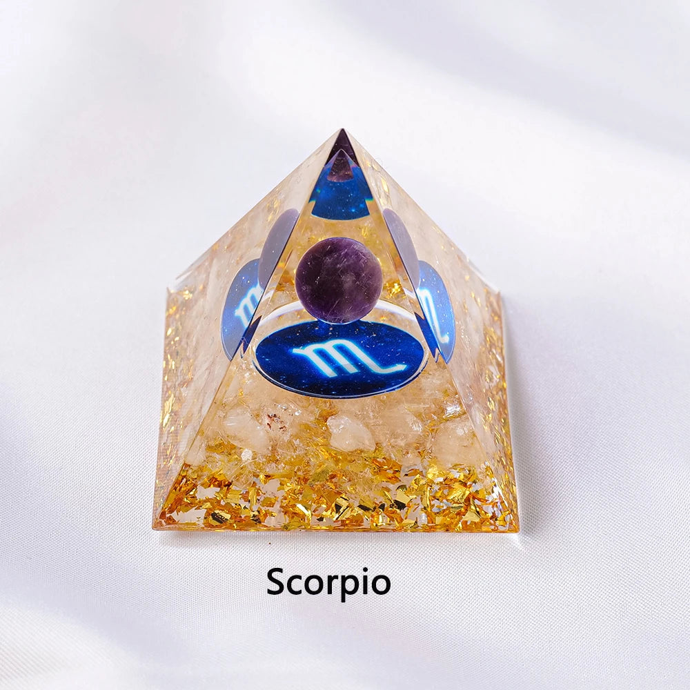 1PC Natural Crystal Energy Generator Pyramid Reiki Healing Chakra Resin Pyramid Meditation Tool Room Decor For Constellation