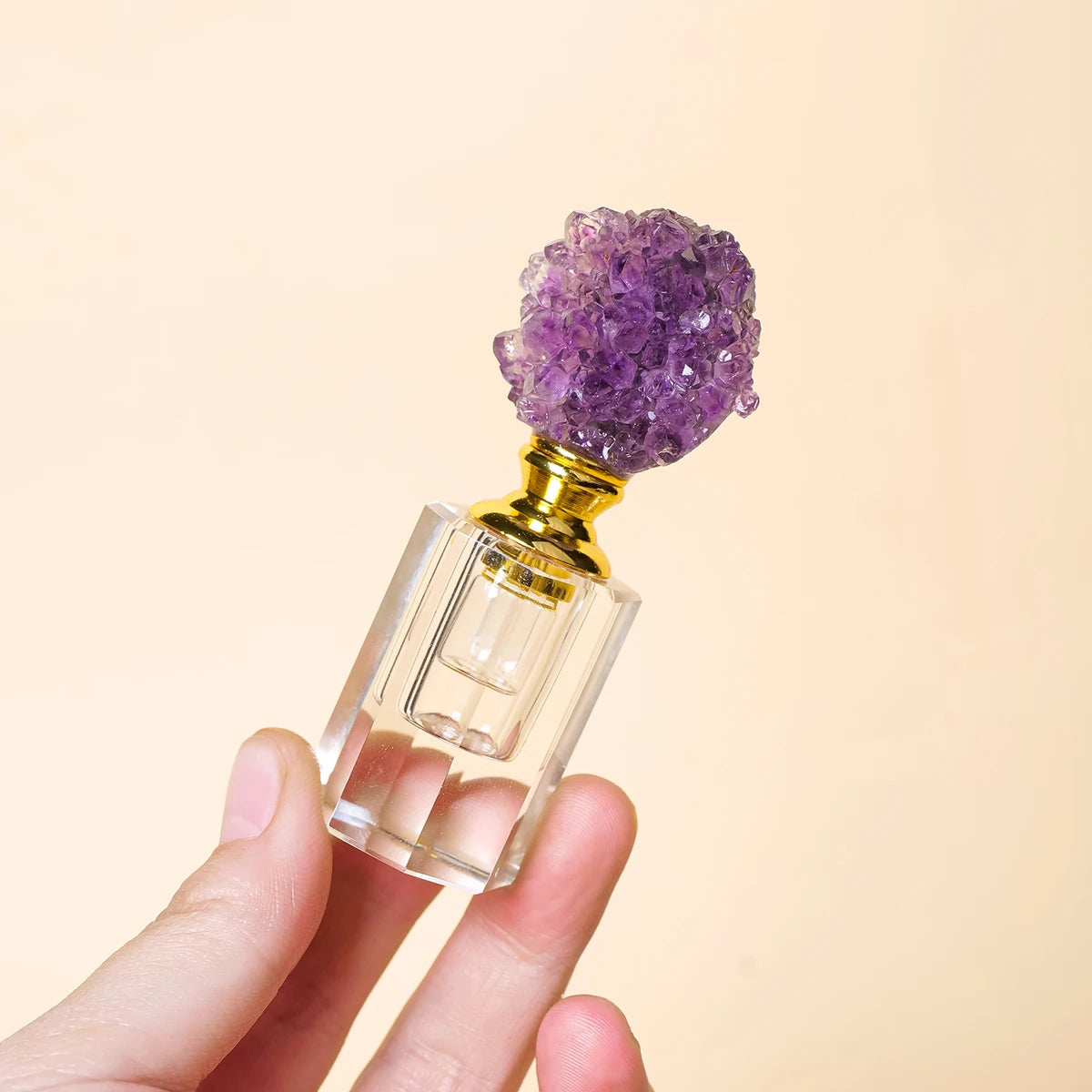 1PC Natural Crystal Gem Healing Stone Essential Oil Bottle Pendant Perfume Bottle Women's Necklace Decoration