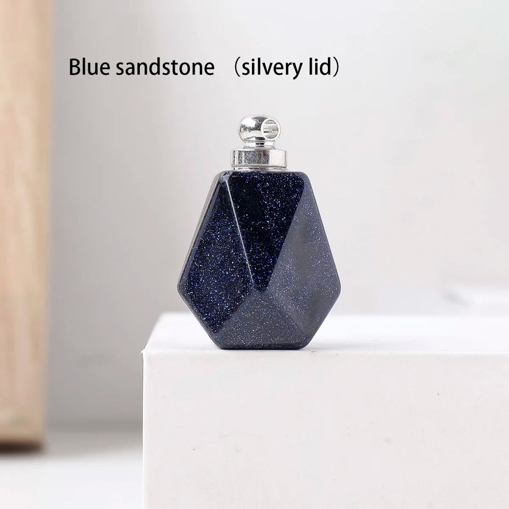 1PC Natural Crystal Gem Healing Stone Essential Oil Bottle Pendant Perfume Bottle Women's Necklace Decoration