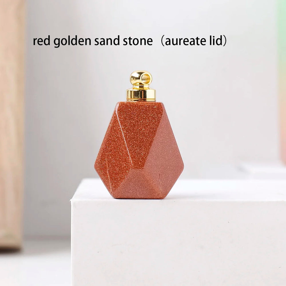 1PC Natural Crystal Gem Healing Stone Essential Oil Bottle Pendant Perfume Bottle Women's Necklace Decoration