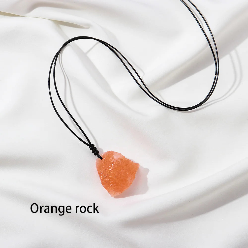 1PC Natural Crystal Gem Unpolished Irregular Rose Quartz Stone Pendant mineral stone energy crystal DIY Necklace