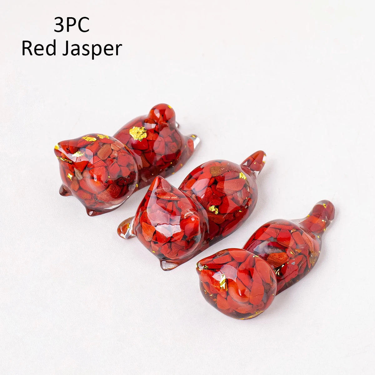 1PC Natural Crystal Gravel Little Cat Statue Dropper Resin Reiki Stone Penholder Fengshui Sculpture Room Home Decoration