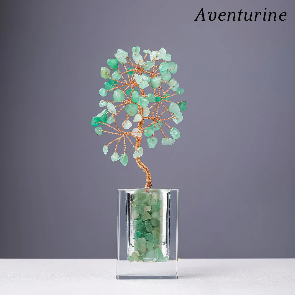 1PC Natural Crystal Gravel Specimen Stone Feng Shui Crystal Money Tree Drift Bottle Desktop Divination Home Decoration