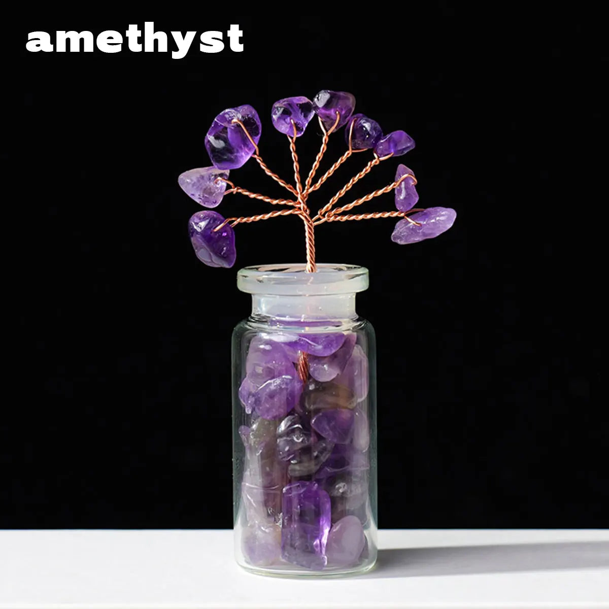 1PC Natural Crystal Gravel Specimen Stone Feng Shui Crystal Money Tree Drift Bottle Desktop Divination Home Decoration