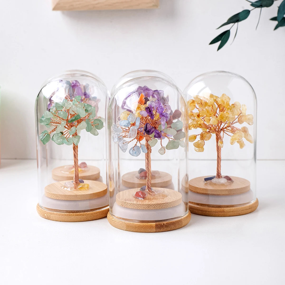 1PC Natural Crystal Gravel Specimen Stone Feng Shui Crystal Money Tree Glass Bottle Desktop Home Decoration Accessories