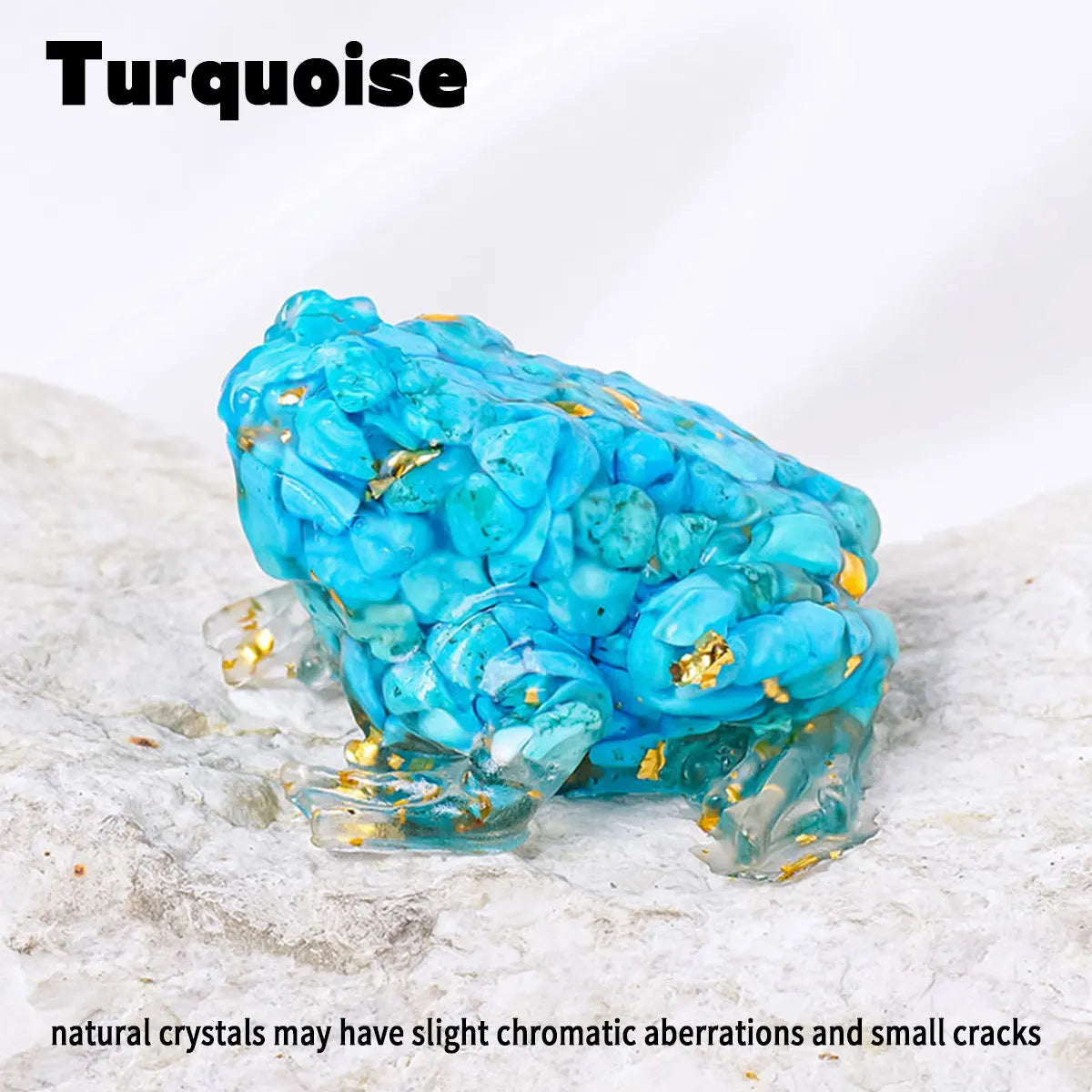 1PC Natural Crystal Gravel Stone Bufonid Statue Dropper resin Reiki Stone Figurine Amulet Fengshui Sculpture