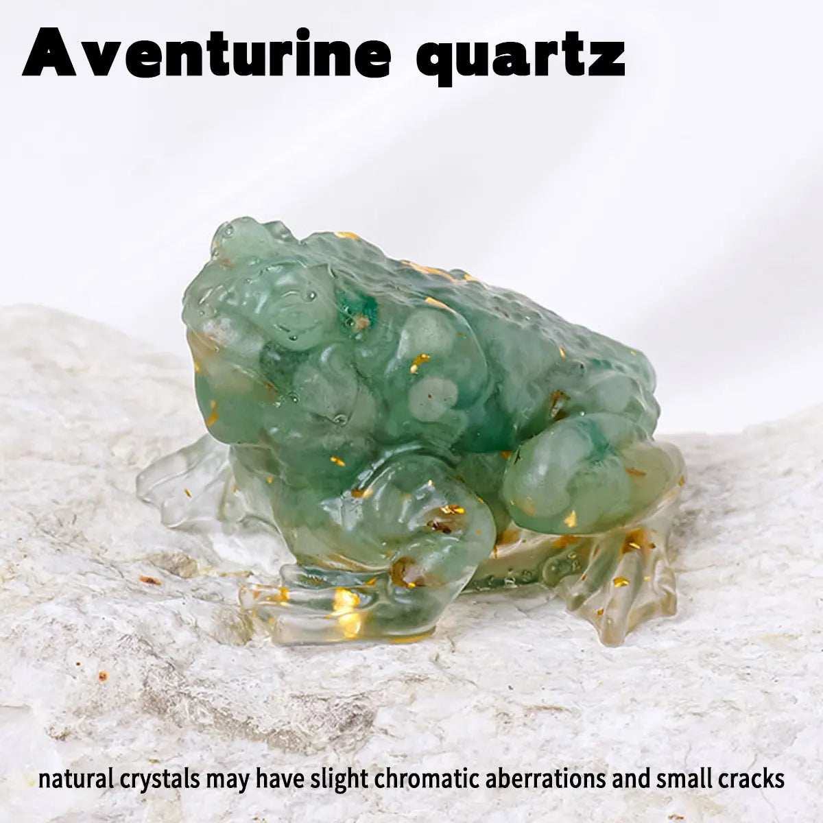 1PC Natural Crystal Gravel Stone Bufonid Statue Dropper resin Reiki Stone Figurine Amulet Fengshui Sculpture