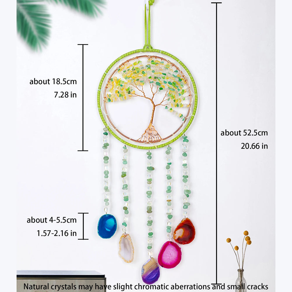 1PC Natural Crystal Gravel Stone Crystal Garden Suncatcher Hanging Prisms Sun Catcher Window With Agate Slab