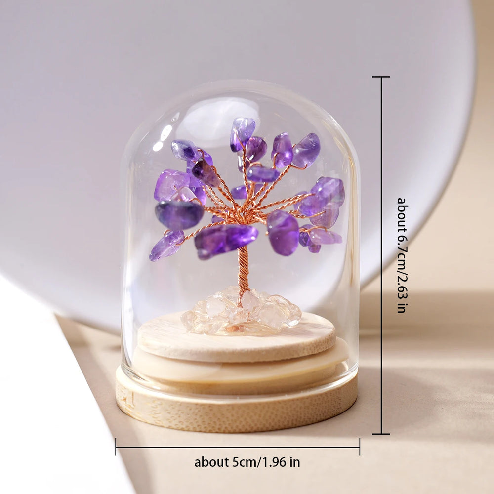 1PC Natural Crystal Gravel Stone Feng Shui Crystal Money Tree Glass Bottle Desktop Home Decoration Accessories