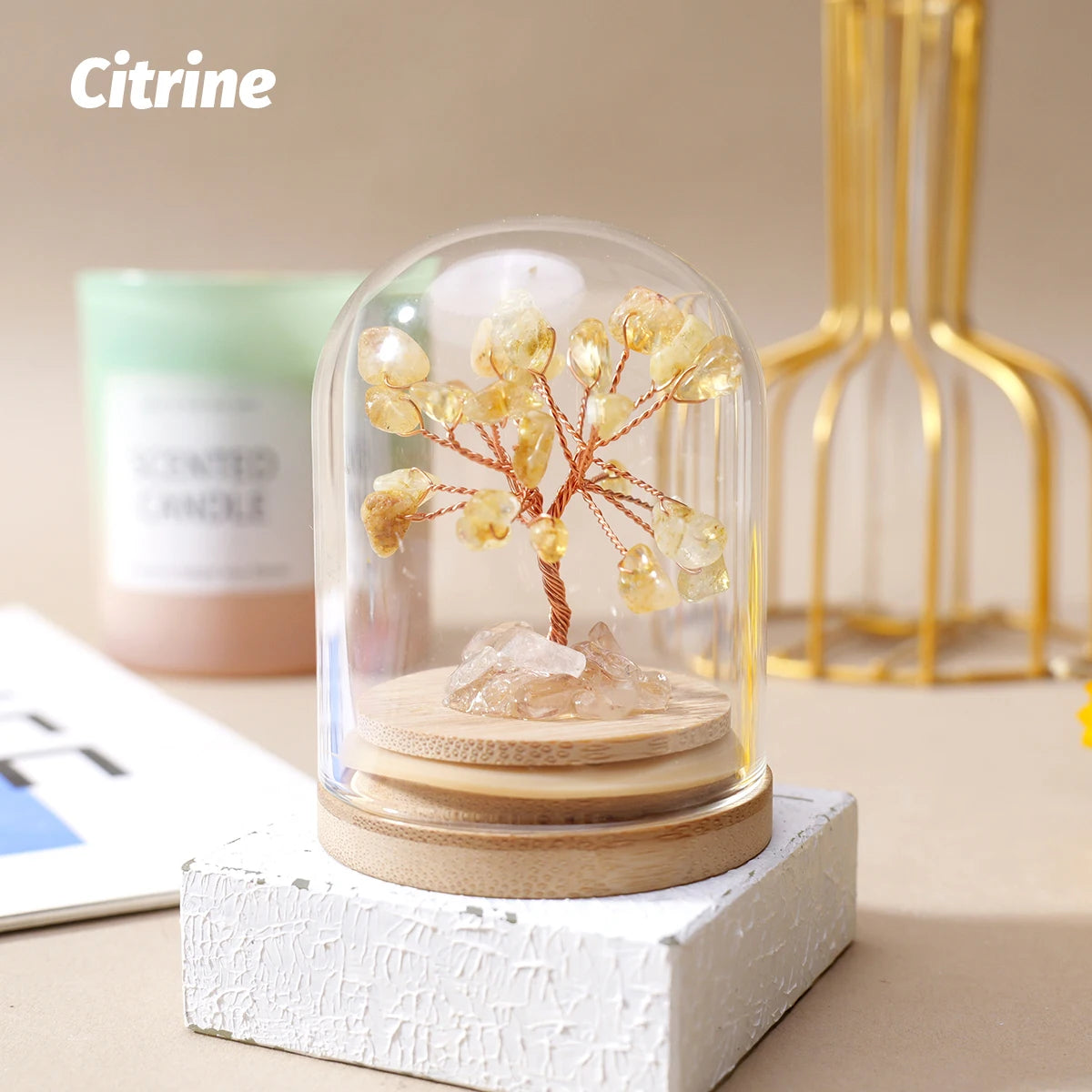 1PC Natural Crystal Gravel Stone Feng Shui Crystal Money Tree Glass Bottle Desktop Home Decoration Accessories