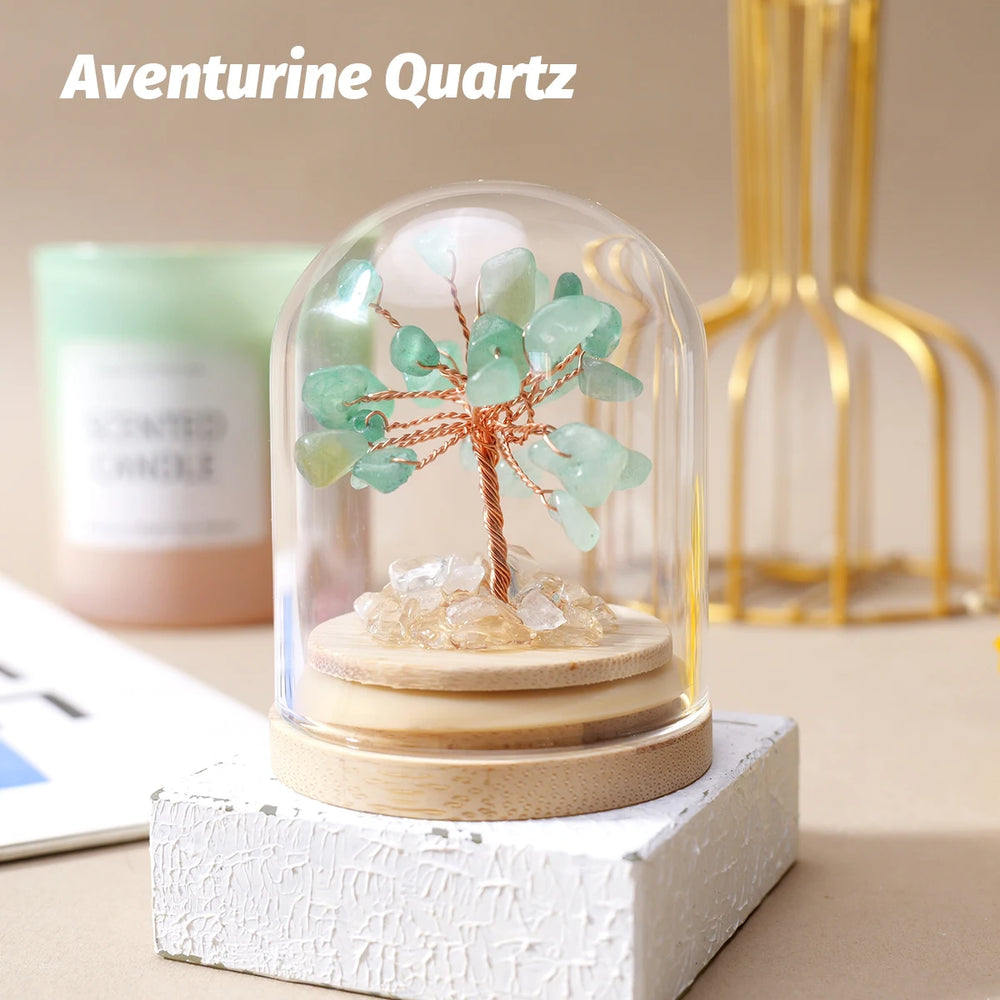 1PC Natural Crystal Gravel Stone Feng Shui Crystal Money Tree Glass Bottle Desktop Home Decoration Accessories