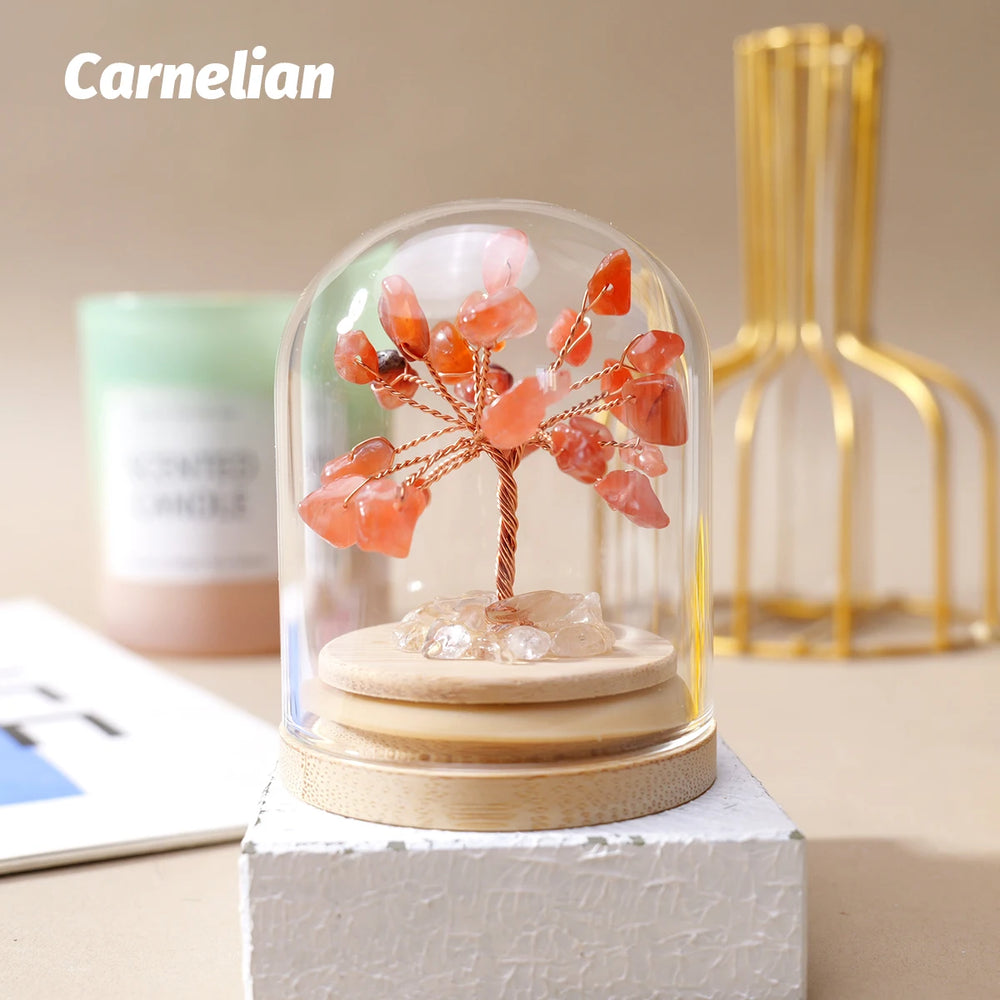 1PC Natural Crystal Gravel Stone Feng Shui Crystal Money Tree Glass Bottle Desktop Home Decoration Accessories