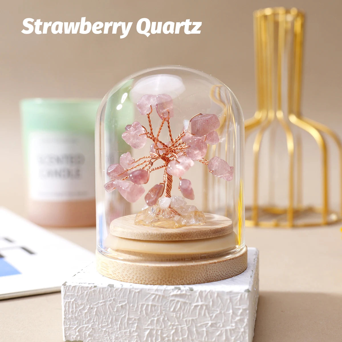 1PC Natural Crystal Gravel Stone Feng Shui Crystal Money Tree Glass Bottle Desktop Home Decoration Accessories