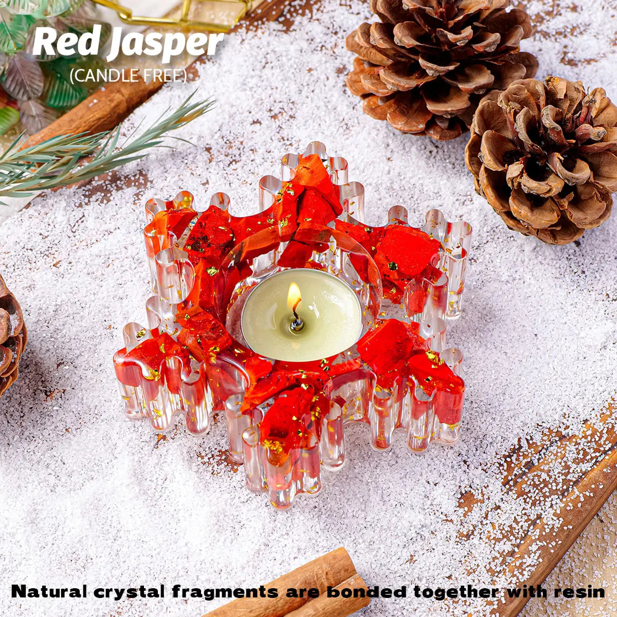 1PC Natural Crystal Gravel Stone Snowflake Candle Statue Reiki Stone Tortoise Figurine Amulet Fengshui Sculpture Christmas decor