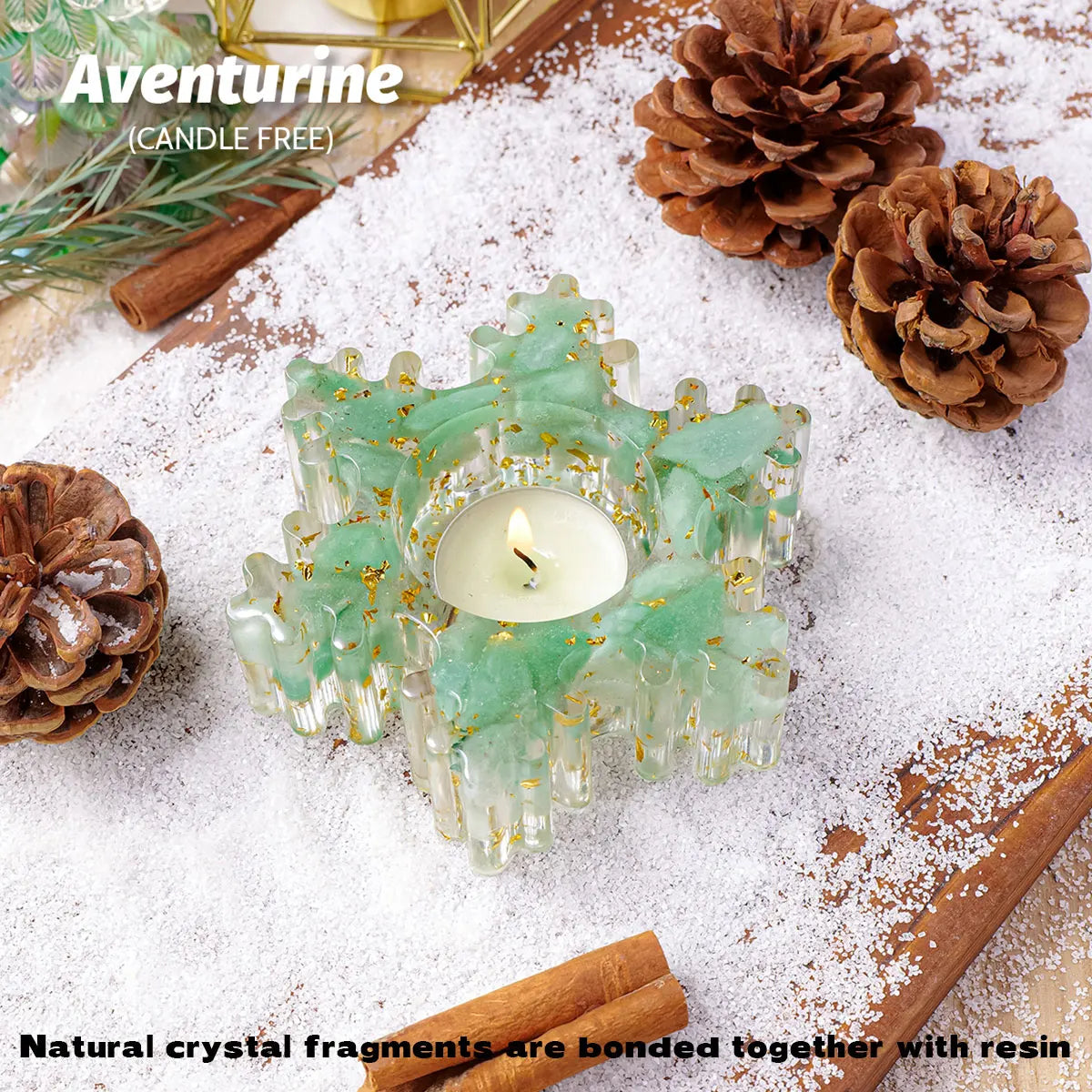 1PC Natural Crystal Gravel Stone Snowflake Candle Statue Reiki Stone Tortoise Figurine Amulet Fengshui Sculpture Christmas decor