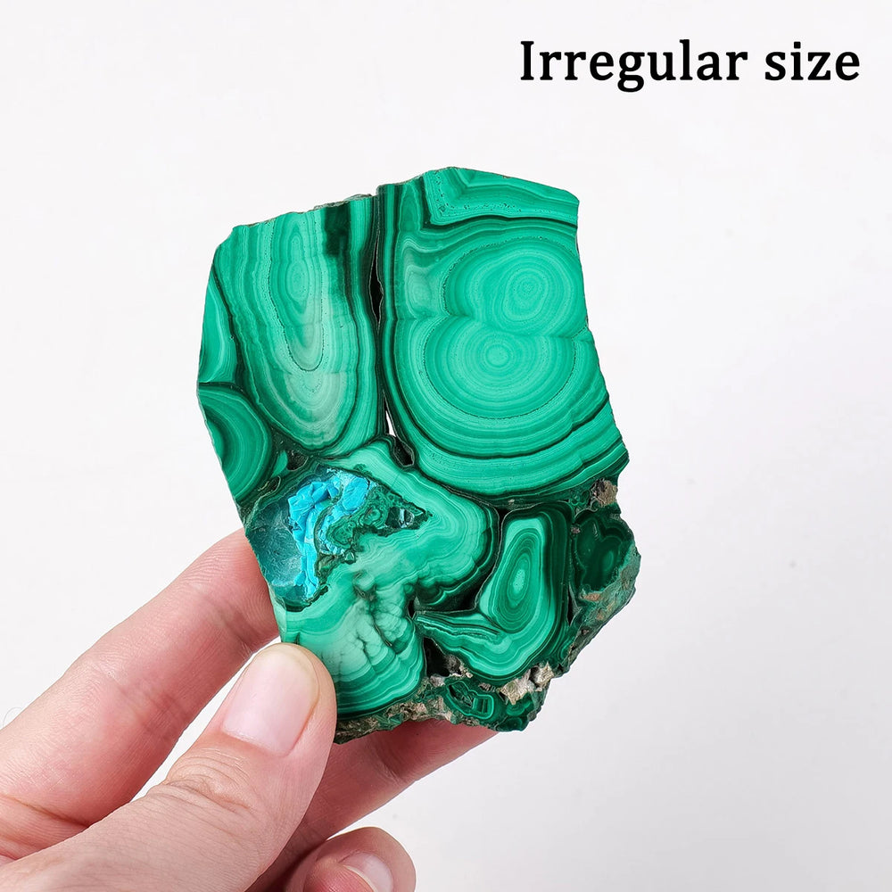 1PC Natural Crystal Green Eyes Malachite Raw Stone Healing Stone Slab Mineral Specimen Home Ornament Decoration