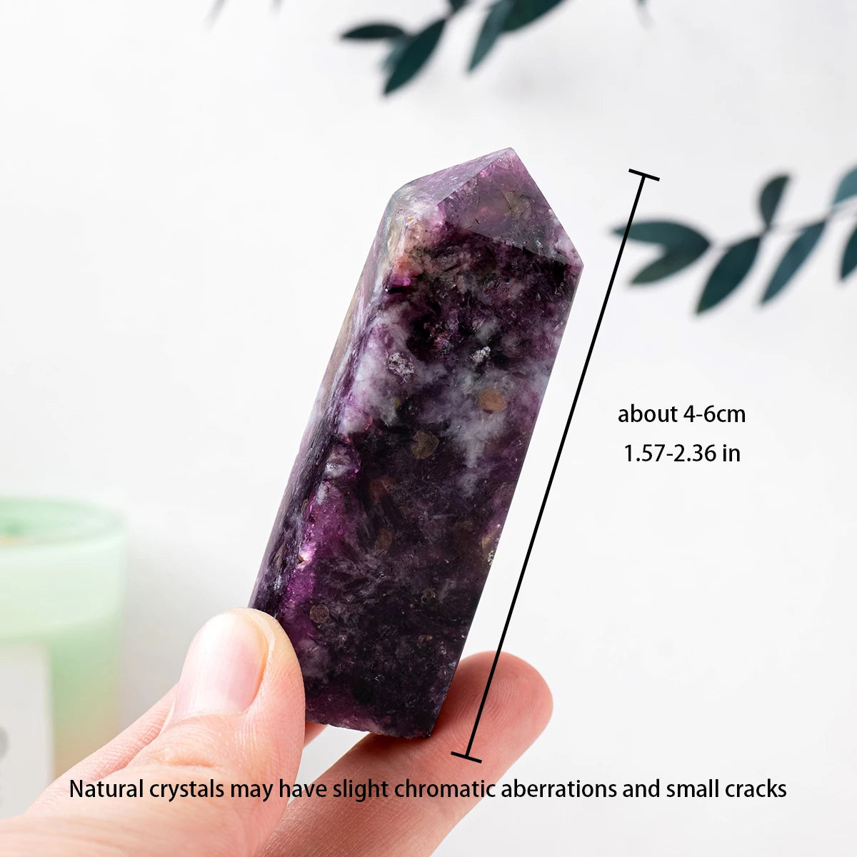 1PC Natural Crystal Lepidolite Crystal Point Decoration & Wand Crystal Tower For Healing Home Decoration Gifts