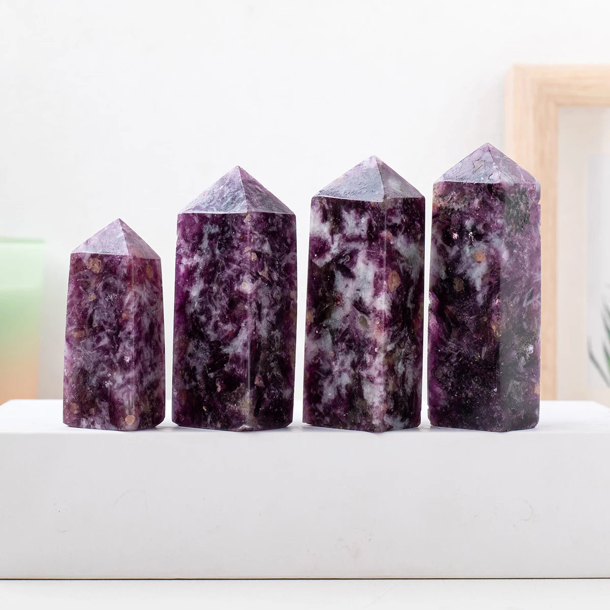 1PC Natural Crystal Lepidolite Crystal Point Decoration & Wand Crystal Tower For Healing Home Decoration Gifts